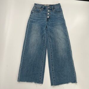 Madewell Wide-Leg Button Fly Rough Hem Crop Jeans Size 23 Women’s